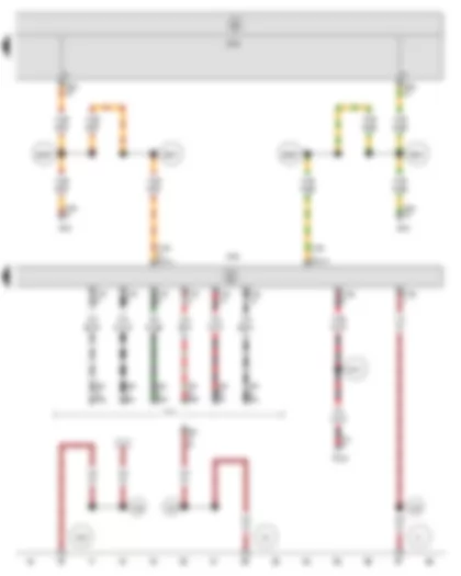 Wiring Diagram  SEAT LEON 2009 - Trailer detector control unit - Onboard supply control unit - Trailer socket