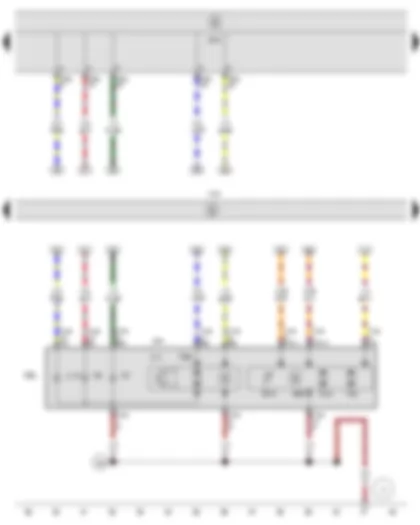 Wiring Diagram  SEAT LEON 2009 - Onboard supply control unit - Output module for right headlight - Control unit for cornering light and headlight range control - Right gas discharge (xenon) bulb - Front right headlight