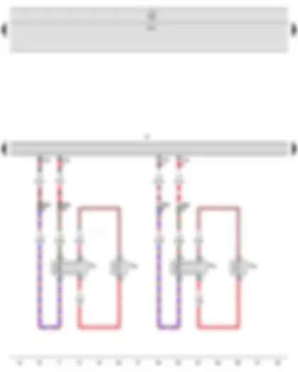 Wiring Diagram  SEAT LEON 2009 - Radio - Front left treble loudspeaker - Front left bass loudspeaker - Front right treble loudspeaker - Front right bass loudspeaker