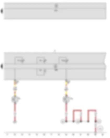 Wiring Diagram  SEAT LEON 2009 - Handbrake warning switch - Brake fluid level warning contact - Buzzer and gong - Control unit in dash panel insert - Onboard supply control unit - Dash panel insert - ABS warning lamp - Brake system warning lamp - ESP and TCS warning lamp