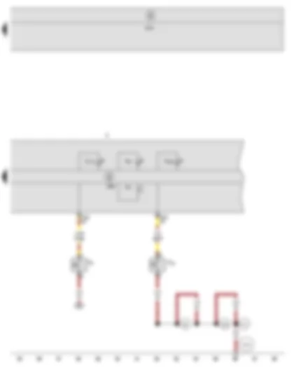 Wiring Diagram  SEAT LEON 2009 - Handbrake warning switch - Brake fluid level warning contact - Buzzer and gong - Control unit in dash panel insert - Onboard supply control unit - Dash panel insert - ABS warning lamp - Brake system warning lamp - ESP and TCS warning lamp