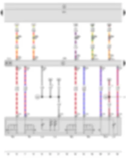 Wiring Diagram  SEAT LEON 2009 - Front left window regulator switch - Driver door control unit - Onboard supply control unit - Driver side window regulator motor