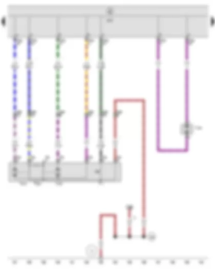 Wiring Diagram  SEAT LEON 2009 - Rear right central locking lock unit - Onboard supply control unit - Tank filler flap locking motor