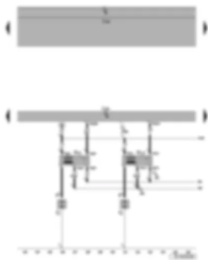 Wiring Diagram  SEAT LEON 2006 - Motronic control unit - ignition coil 1 with output stage - ignition coil 2 with output stage - spark plug connector 1 and 2 - spark plugs 1 and 2