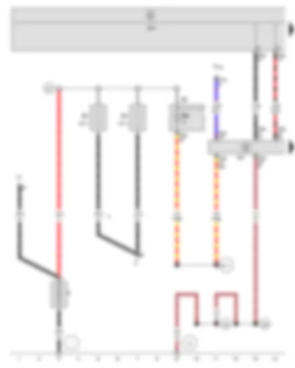 Wiring Diagram  SEAT LEON 2009 - Battery - Steering column electronics control unit - Fuse holder B