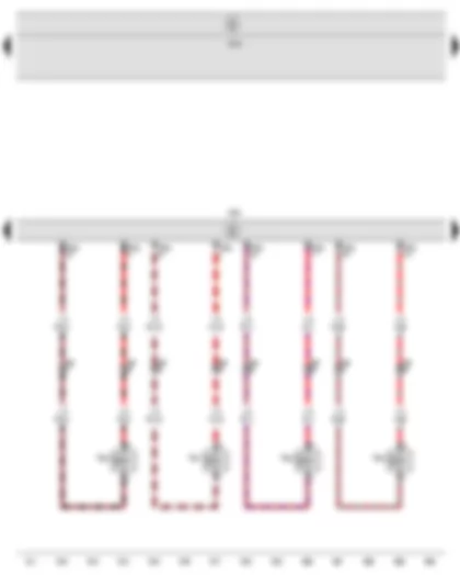 Wiring Diagram  SEAT LEON 2010 - Engine control unit - Injector - cylinder 1 - Injector - cylinder 2 - Injector - cylinder 3 - Injector - cylinder 4