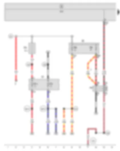 Wiring Diagram  SEAT LEON 2010 - Onboard supply control unit - Terminal 15 voltage supply relay 2 - Fuse holder B - Fuse holder C