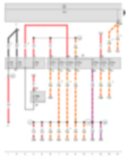 Wiring Diagram  SEAT LEON 2010 - Onboard supply control unit - Fuse holder A - Fuse holder B - Fuse holder C