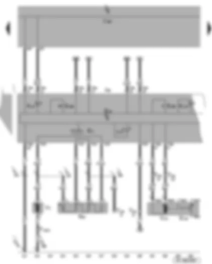 Wiring Diagram  SEAT LEON 2007 - Warm air blower series resistor with overheating valve - air recirculation flap control motor - fresh air blower - heater control unit