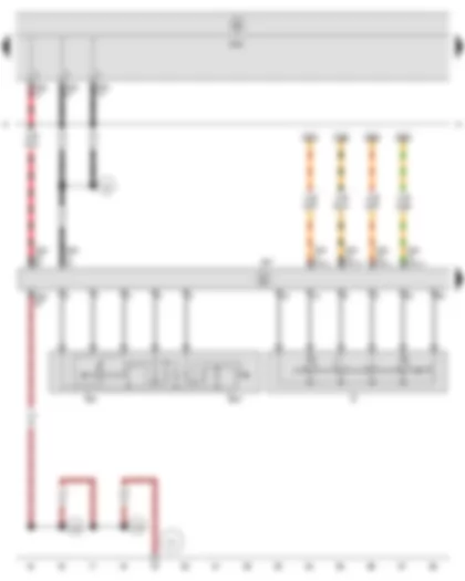 Wiring Diagram  SEAT LEON 2010 - Ignition/starter switch - Cruise control system switch - Steering column electronics control unit