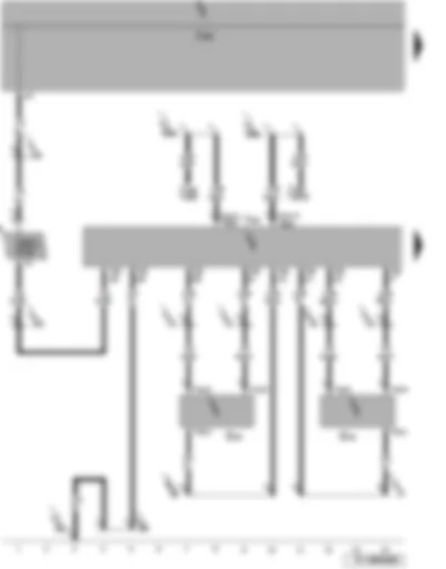 Wiring Diagram  SEAT LEON 2008 - Front left vehicle level sender - rear left vehicle level sender - headlight range control - control unit