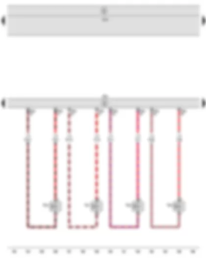 Wiring Diagram  SEAT LEON 2011 - Engine control unit - Injector - cylinder 1 - Injector - cylinder 2 - Injector - cylinder 3 - Injector - cylinder 4