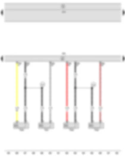 Wiring Diagram  SEAT LEON 2011 - Gas mode control unit - Gas injection valve 1 - Gas injection valve 2 - Gas injection valve 3 - Gas injection valve 4