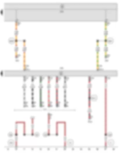 Wiring Diagram  SEAT LEON 2013 - Trailer detector control unit - Onboard supply control unit - Trailer socket