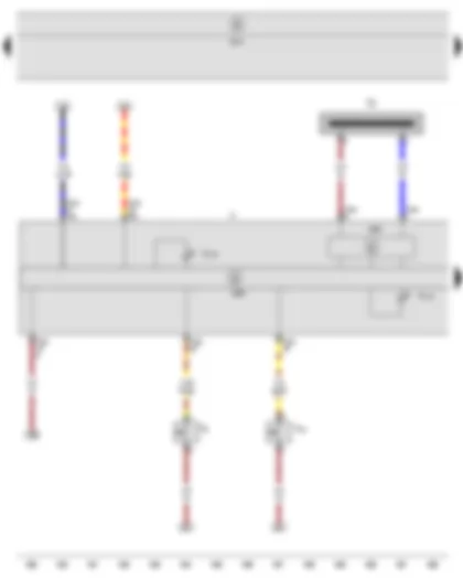 Wiring Diagram  SEAT LEON 2013 - Immobiliser reader coil - Handbrake warning switch - Brake fluid level warning contact - Immobiliser control unit - Onboard supply control unit - Dash panel insert
