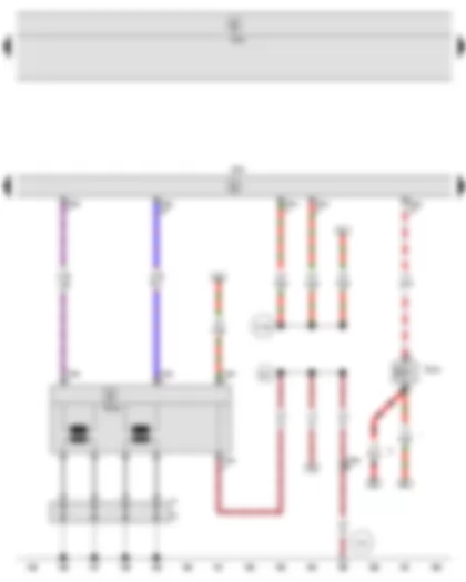 Wiring Diagram  SEAT LEON 2013 - Onboard supply control unit - Engine control unit - Ignition transformer - Fuel pressure regulating valve - Spark plug connector - Spark plugs