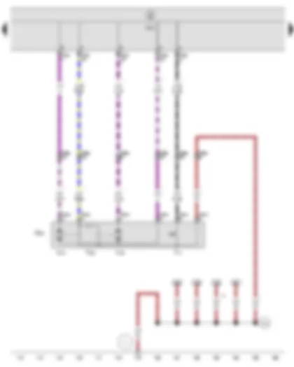 Wiring Diagram  SEAT LEON 2011 - Onboard supply control unit - Rear left door lock unit