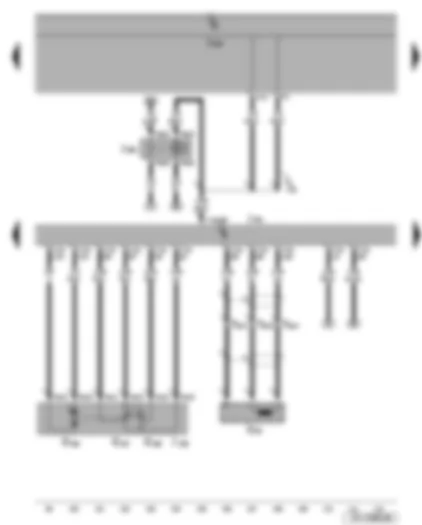 Wiring Diagram  SEAT LEON 2009 - Terminal 50 voltage supply relay - engine speed sender - Simos control unit - throttle valve module