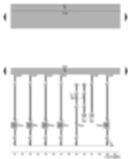 Wiring Diagram  SEAT LEON 2009 - Active charcoal filter system solenoid valve 1 - charge pressure control solenoid valve - inlet camshaft control valve 1 - engine control unit