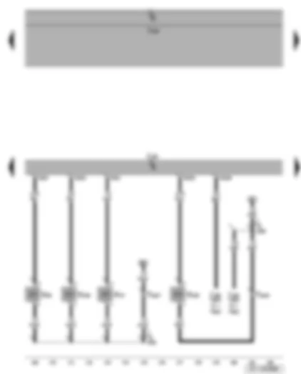 Wiring Diagram  SEAT LEON 2009 - Active charcoal filter system solenoid valve 1 - charge pressure control solenoid valve - inlet camshaft control valve 1 - Motronic control unit