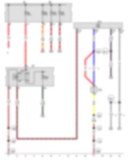 Wiring Diagram  SEAT LEON 2015 - Terminal 15 voltage supply relay - Onboard supply control unit - Fuse holder A - Fuse holder B - Fuse holder C