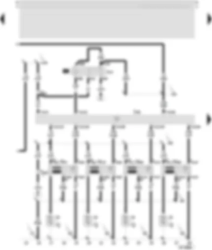 Wiring Diagram  SEAT LEON 2000 - Control unit for motronic - voltage supply relay - terminal 30 - ignition coil 1 with output stage - ignition coil 2 with output stage