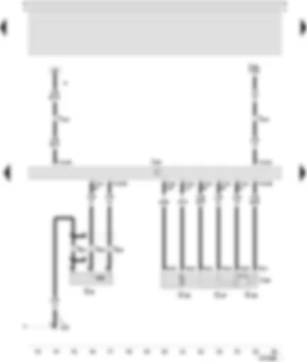 Wiring Diagram  SEAT LEON 2001 - Motronic control unit - throttle valve control unit - engine speed sender - throttle valve drive (electric power operation)