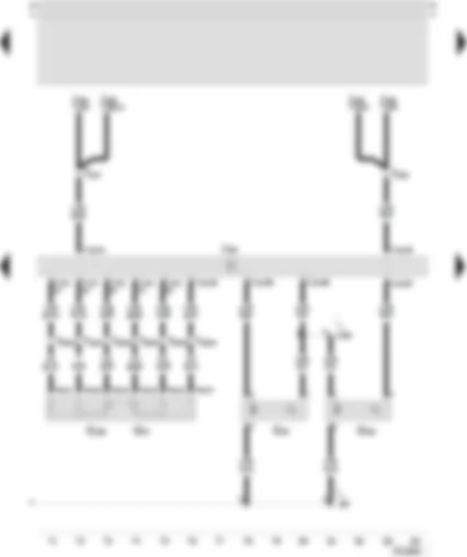 Wiring Diagram  SEAT LEON 2002 - Motronic control unit - Hall sender - accelerator position sender - Hall sender 2 - accelerator position sender 2