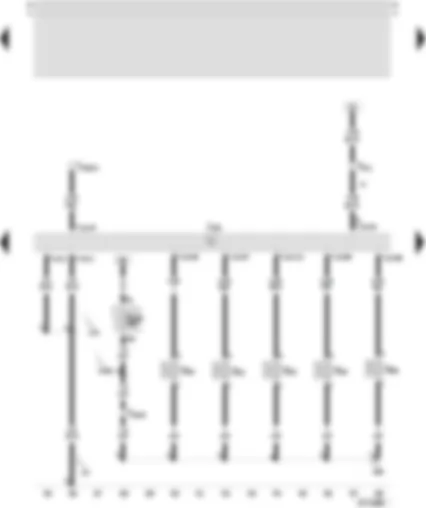 Wiring Diagram  SEAT LEON 2002 - Motronic control unit - injector - cylinder 1 - injector - cylinder 2 - injector - cylinder 3 - injector - cylinder 4 - injector - cylinder 5