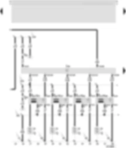 Wiring Diagram  SEAT LEON 2001 - Motronic control unit - ignition coil 1 with output stage - ignition coil 2 with output stage - ignition coil 3 with output stage - ignition coil 4 with output stage