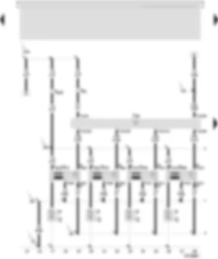 Wiring Diagram  SEAT LEON 2002 - Motronic control unit - ignition coil 1 with output stage - ignition coil 2 with output stage - ignition coil 3 with output stage - ignition coil 4 with output stage