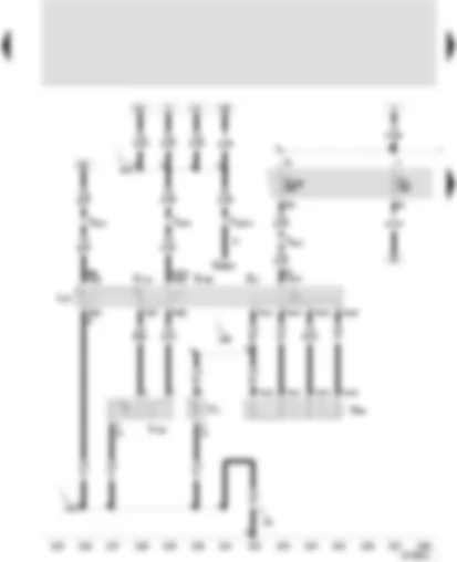 Wiring Diagram  SEAT LEON 2002 - Fresh air ventilator switch - fresh and circulating air flap switch - warning lamp for fresh and circulating air functions - oil level and temperature sender