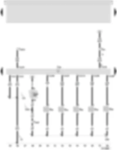Wiring Diagram  SEAT LEON 2003 - Motronic control unit - injector - cylinder 1 - injector - cylinder 2 - injector - cylinder 3 - injector - cylinder 4 - injector - cylinder 5
