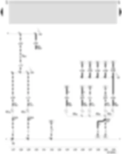 Wiring Diagram  SEAT LEON 2002 - Turn signal bulb - rear right - reversing light bulb - left - reversing light bulb - right - brake and tail light bulb - right
