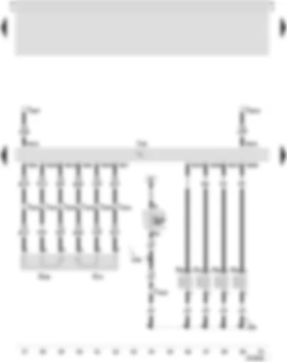 Wiring Diagram  SEAT LEON 2003 - Motronic control unit - accelerator pedal position sender - accelerator pedal position sender -2- - injector cylinder 1 - injector cylinder 2 - injector cylinder 3