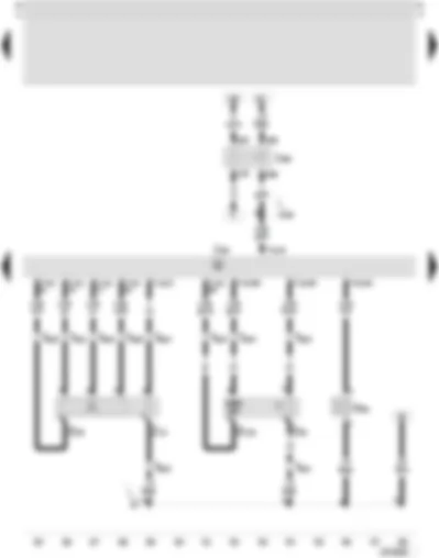 Wiring Diagram  SEAT LEON 2003 - Motronic control unit - lambda probe - lambda probe after catalyst - secondary air pump relay - activated charcoal filter system solenoid valve 1