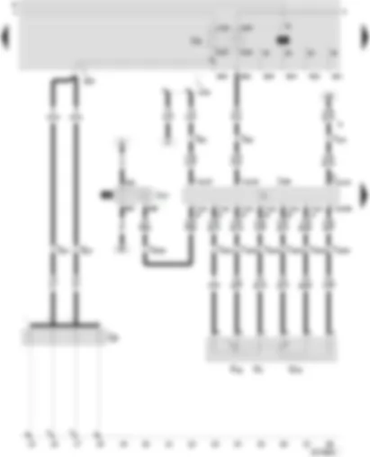 Wiring Diagram  SEAT LEON 2005 - Diesel direct injection system control unit - glow plug relay - terminal 30 voltage supply relay - accelerator position sender