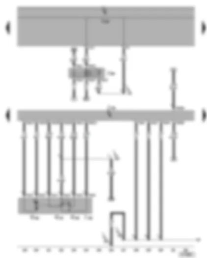 Wiring Diagram  SEAT LEON 2006 - Motronic control unit - terminal 50 voltage supply relay - throttle valve module - throttle valve drive for electric throttle - throttle valve drive angle sender 1 for electric throttle - throttle valve drive angle sender 2 for electric throttle