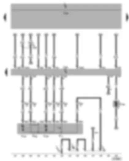 Wiring Diagram  SEAT LEON 2006 - Rear right door contact switch - rear right central locking lock unit - convenience system central control unit - rear right door central locking deadlock function motor - rear right door central locking motor (lock) - tank filler flap locking motor