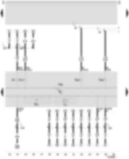 Wiring Diagram  SEAT LEON 2002 - Control unit with display in dash panel insert - main beam warning lamp - rear fog light warning lamp - left turn signal warning lamp - digital clock