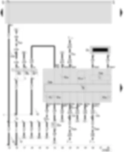 Wiring Diagram  SEAT LEON 2002 - Control unit with display in dash panel insert - immobilizer reading coil - belt switch - driver