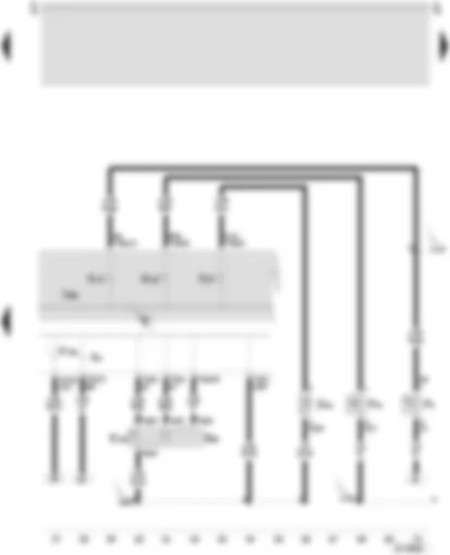Wiring Diagram  SEAT LEON 2002 - Control unit with display in dash panel insert - multi-function display call-up button - handbrake warning switch