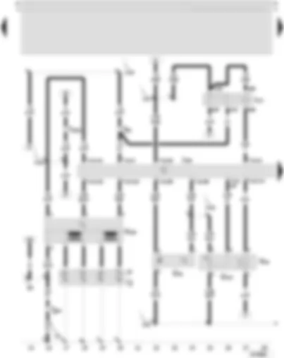 Wiring Diagram  SEAT LEON 2002 - Motronic control unit - hall sender - terminal 30 voltage supply relay - ignition transformer - spark plug connector - spark plug