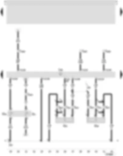 Wiring Diagram  SEAT LEON 2002 - Motronic control unit - coolant temperature sender - engine speed sender - knock sensor I - knock sensor II