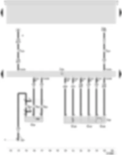 Wiring Diagram  SEAT LEON 2002 - Motronic control unit - throttle valve control unit - engine speed sender - throttle valve drive (electric throttle operation)