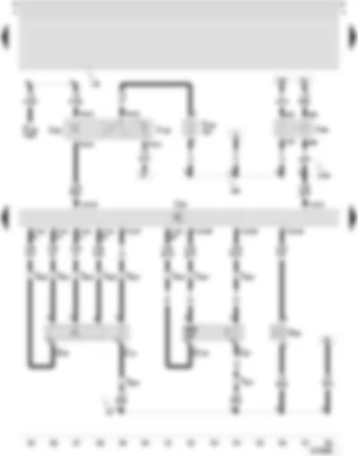 Wiring Diagram  SEAT LEON 2002 - Motronic control unit - lambda probe - lambda probe after catalyst - secondary air pump relay - activated charcoal filter system solenoid valve 1