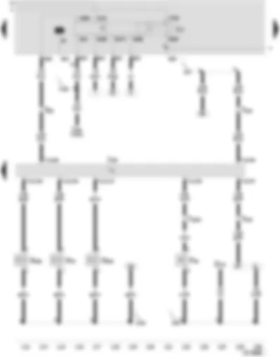 Wiring Diagram  SEAT LEON 2002 - Motronic control unit - fuel pump relay - charge pressure control solenoid valve - inlet camshaft timing adjustment valve -1-