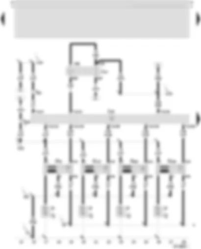 Wiring Diagram  SEAT LEON 2002 - Motronic control unit - terminal 30 voltage supply relay - ignition coil 1 with output stage - ignition coil 2 with output stage