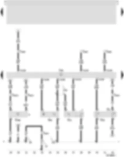 Wiring Diagram  SEAT LEON 2002 - Motronic control unit - coolant temperature sender - charge air pressure sender - Hall sender - oil level/oil temperature sender