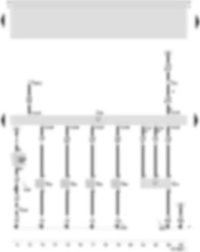 Wiring Diagram  SEAT LEON 2002 - Motronic control unit - air mass meter - injector cylinder 1 - injector cylinder 2 - injector cylinder 3 - injector cylinder 4